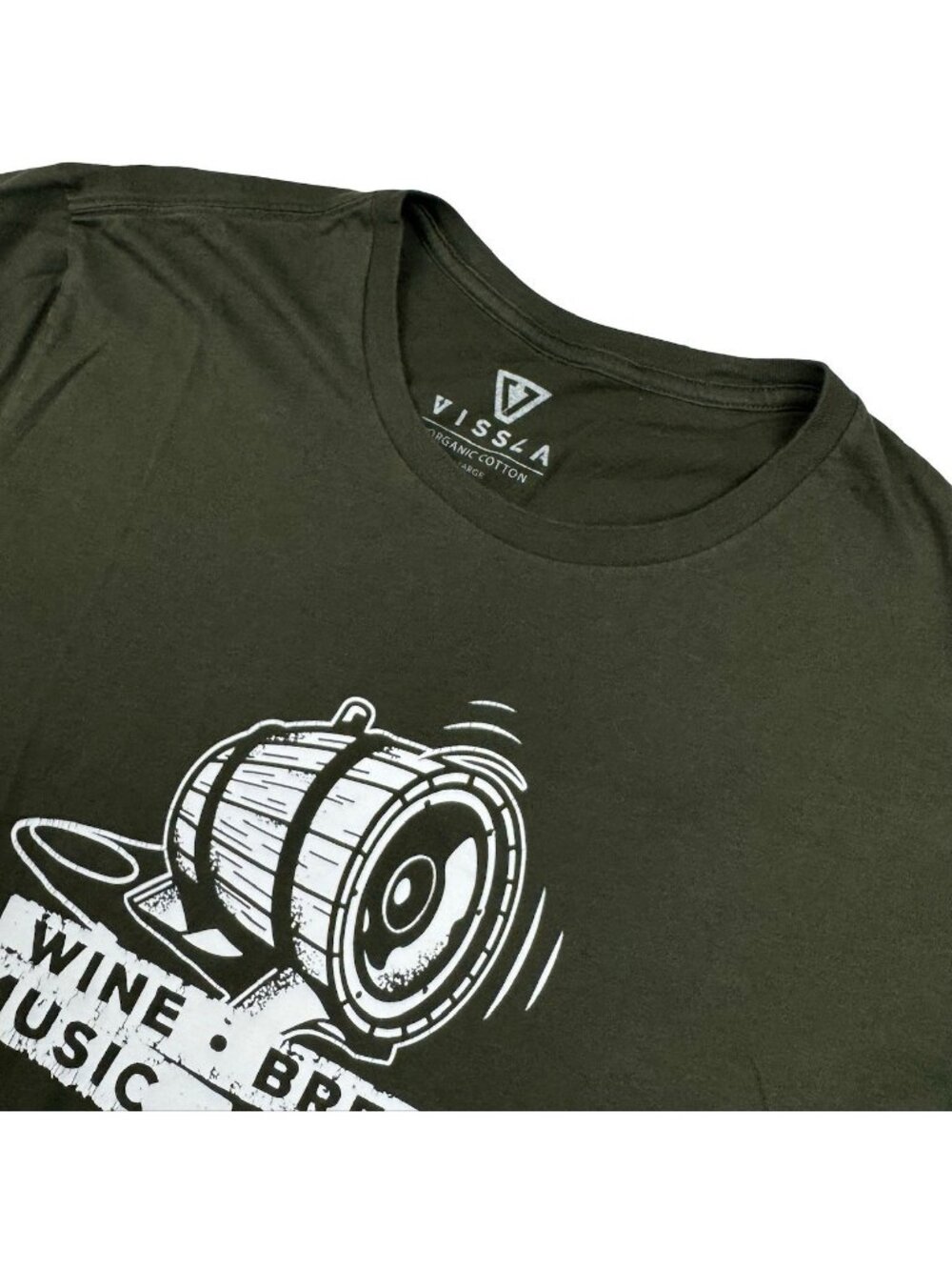 Vissla Mananlau Greening Men's 100% Cotton S/S T-Shirt Black • XL